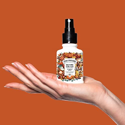 Poo-Pourri Before-You-Go Toilet Spray, Pumpkin Spice, 2 Fl Oz - Small Travel Size Buttery Pumpkin, Cinnamon and Brown Sugar