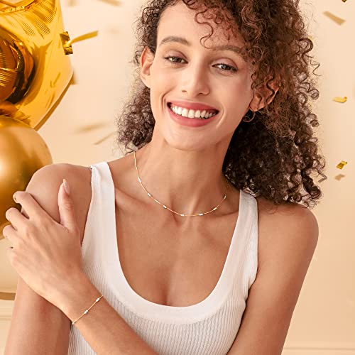 LOUISA SECRET Birthstone Bracelets for Women Girl, 925 Sterling Silver Dainty Simple Women Charm Link Bracelet, Birthday Anniversary Jewelry Gifts for Woman Girlfriend Mother Mom Her Wife