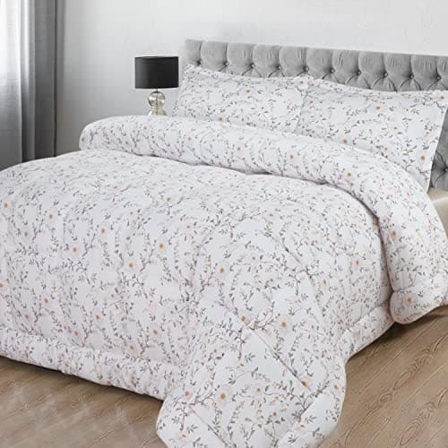 Utopia Bedding Queen Comforter Set (Vintage Floral) with 2 Pillow Shams - Bedding Comforter Sets - Brushed Microfiber Fabric Comforter - Soft and Comfortable - Machine Washable