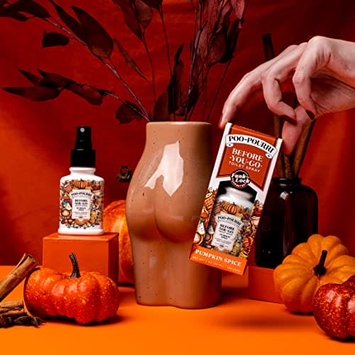 Poo-Pourri Before-You-Go Toilet Spray, Pumpkin Spice, 2 Fl Oz - Small Travel Size Buttery Pumpkin, Cinnamon and Brown Sugar