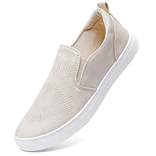 Adokoo Women's Slip On Shoes Fashion PU Leather Sneaker Casual Walking Shoes Breathable