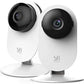 YI 2pc Security Home Camera, 1080p 2.4G WiFi Smart Indoor IP Cam with Night Vision, 2-Way Audio, AI Human Detection in Phone App, Pet Cat Dog Cam, Works with Alexa and Google Mobile APP Access