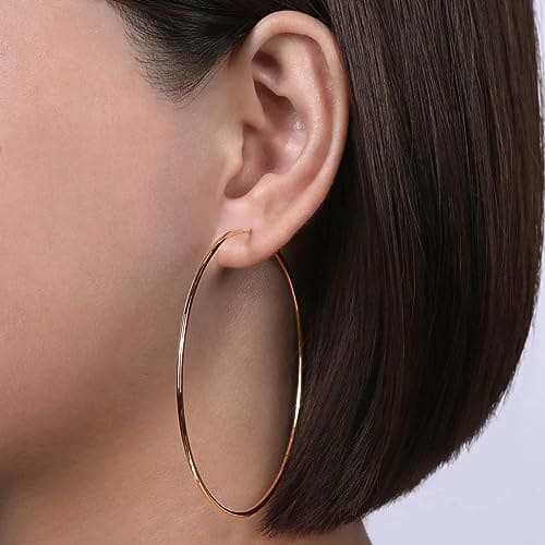 Cocadant 3 Pairs 60mm Big Hoop Earrings for Women Girls,Stainless Steel Earrings 14K Gold Plated Rose Gold Plated Silver Hypoallergenic Hoops set