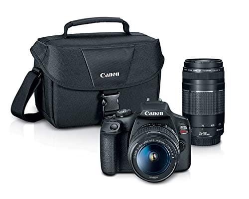 Canon EOS Rebel T7 DSLR Camera|2 Lens Kit with EF18-55mm + EF 75-300mm Lens, Optical View FinderBlack