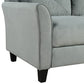 P PURLOVE 3 Pieces Polyester Blend Button Tufted Sofa Set, Living Room Furniture Set, 1 Armchair, 1 Loveseat, 1 Sofa (Gray) Easy Spot Cleaning