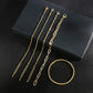 CONRAN KREMIX Gold Bracelet for Women Girls 14K Real Gold Jewelry Dainty Chain Link Paperclip Bracelets Stake Layered Metal Link Bracelet Set Fashion Jewelry For Women