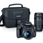 Canon EOS Rebel T7 DSLR Camera|2 Lens Kit with EF18-55mm + EF 75-300mm Lens, Optical View FinderBlack