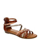 Limelight Vanya - Womens Open Toe Zip Up Low Heel Ankle Strap Sandal Flat Brown Medium Width Extra Support