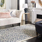 SAFAVIEH Cambridge Collection Area Rug - 8' x 10', Navy Blue & Ivory, Handmade Moroccan Wool, Ideal for High Traffic Areas in Living Room, Bedroom (CAM123G)