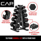 CAP Barbell 150 Lb Dumbbell Set with Vertical A-Frame Rack, Carbon Durable and Reliable