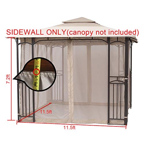 MASTERCANOPY Durable Patio Gazebo Mosquito Netting Screen Walls ONLY (10x10, Beige)