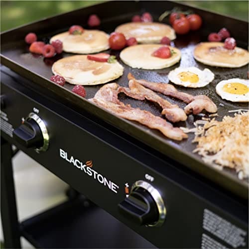 Blackstone Flat Top Gas Grill Griddle 2 Burner Propane Fuelled Rear Grease Management System, 1517, for Camping, 28 inch