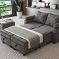 Tbfit Modular Sectional Sofa with Sofa Bed, Sectional Couches with Storage, Modern Sleeper Furniture Sets, Adjustable Arm, Dark Gray, 7-Seat Sofa