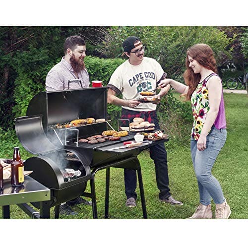 Royal Gourmet CC1830SC Charcoal Grill Offset Smoker with Cover, 811 Square Inches, Black, Outdoor Camping Ample Space