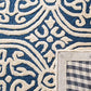 SAFAVIEH Cambridge Collection Area Rug - 8' x 10', Navy Blue & Ivory, Handmade Moroccan Wool, Ideal for High Traffic Areas in Living Room, Bedroom (CAM123G)