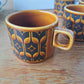 Vintage Hornsea Autumn Tone Pottery England Coffee Mug Set of 5