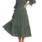 BTFBM Women Casual Long Sleeve Crew Neck Fall Dress Relaxed Fit Floral Flowy Maxi Dresses Tiered Cocktail Dress