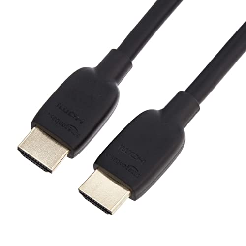 Amazon Basics HDMI Cable, 48Gbps High-Speed, 8K@60Hz, 4K@120Hz, Gold-Plated Plugs, Ethernet, 3 Foot, Black