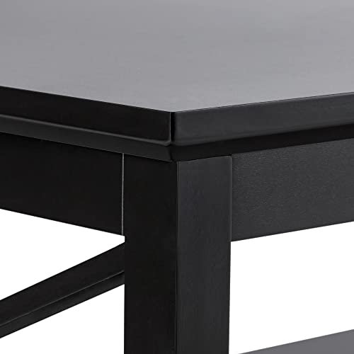 ChooChoo Oxford Coffee Table with Thicker Legs, Black Wood Coffee Table with Storage for Living Room Must Have For Living Room