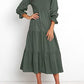 BTFBM Women Casual Long Sleeve Crew Neck Fall Dress Relaxed Fit Floral Flowy Maxi Dresses Tiered Cocktail Dress