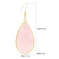 BaubleStar Natural Crystal Healing Birth Stone Statement Drop Earrings Pink Teardrop Quartz Dangle Gold Fashion Jewelry for Women Girls