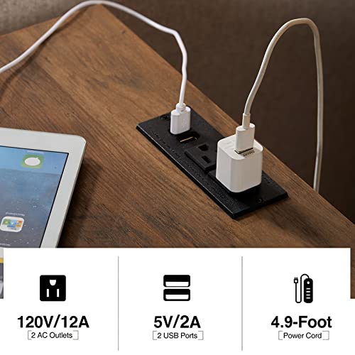 AMERLIFE 4-Piece Farmhouse Table Set Includes Sliding Barn Door TV Stand, Coffee Table & Two End Tables, Side Table with Charging Station and USB Ports, for Living Room, Bedroom, Distressed White, 59‘ Storage and Shelf Space