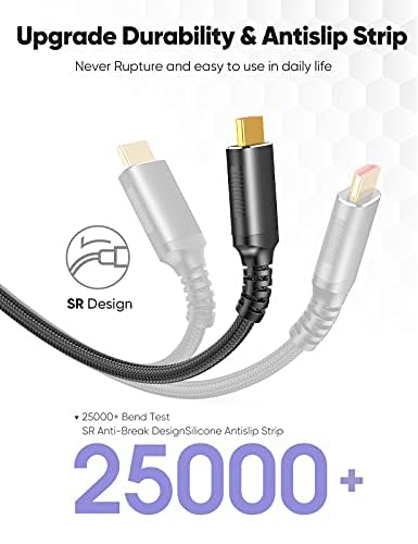 Snowkids 10K 8K HDMI Cable 2.1 10FT/3M 48Gbps, Certified 48Gbps High Speed 3D 8K60 4K120 144Hz Braided HDMI Cord eARC HDR10 HDCP 2.2&2.3 Compatible with Roku TV/PS5/HDTV/Blu-ray Black Durable High Quality Material