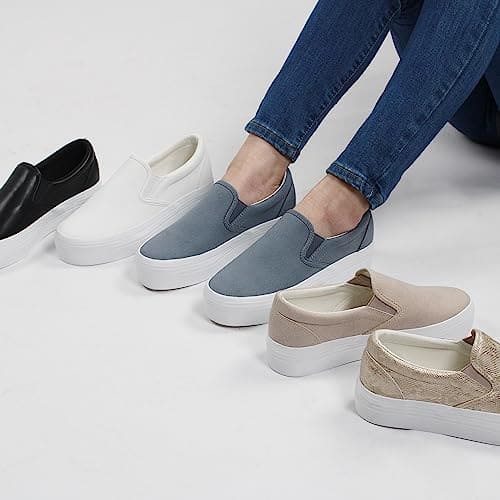 JABASIC Women Slip-on Platform Loafers Comfortable Casual Loafer Shoes, Goes with Any Outfit