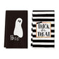 Artoid Mode Stripes Trick or Treat Ghost Halloween Kitchen Towels Dish Towels, 18 x 26 Inch Boo Holiday Drying Cloth Hand Towels for Cooking Baking Set of 2