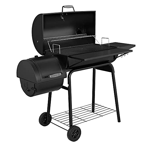 Royal Gourmet CC1830SC Charcoal Grill Offset Smoker with Cover, 811 Square Inches, Black, Outdoor Camping Ample Space