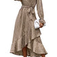 BTFBM Women Long Sleeve Wrap Maxi Dress V Neck Boho Floral High Waist Breathable Soft Flowing Ruffle 2023 Fall Dress