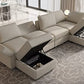 Belffin Modular Sectional Sofa with Reversible Chaises U Shaped Sectional Couch with Storage Seat Grey Adjustable Backrest and Armrest