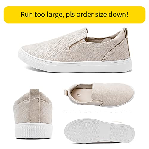 Adokoo Women's Slip On Shoes Fashion PU Leather Sneaker Casual Walking Shoes Breathable