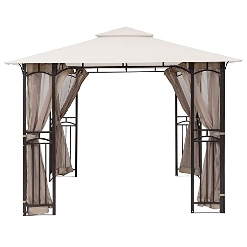 MASTERCANOPY Durable Patio Gazebo Mosquito Netting Screen Walls ONLY (10x10, Beige)