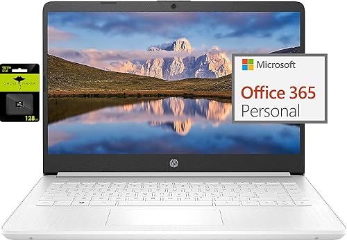 HP Newest 14" Ultral Light Laptop, Intel Quad-Core N4120, 8GB RAM, 192GB Storage(64GB eMMC+128GB Micro SD), 1 Year Office 365, Webcam, HDMI, WiFi, USB-A&C, Win 11 S