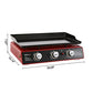 Royal Gourmet PD1301R Portable 24-Inch 3-Burner Table Top Gas Grill and Griddle with Cover, 25,500 BTUs, Outdoor Cooking Camping or Tailgating, Red Colored