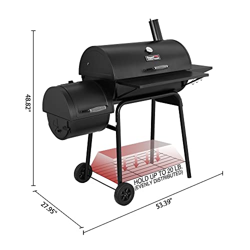 Royal Gourmet CC1830SC Charcoal Grill Offset Smoker with Cover, 811 Square Inches, Black, Outdoor Camping Ample Space