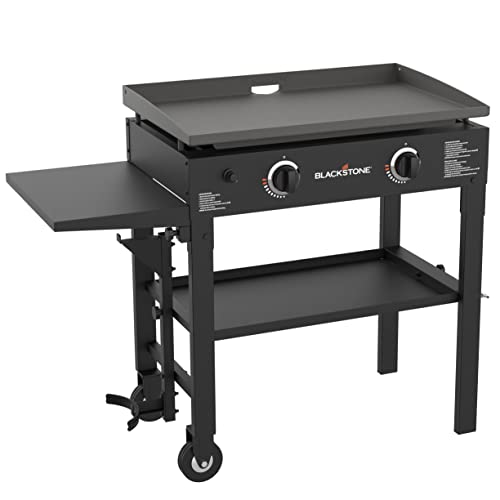 Blackstone Flat Top Gas Grill Griddle 2 Burner Propane Fuelled Rear Grease Management System, 1517, for Camping, 28 inch