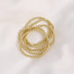 Elegance 11 designs 14K Gold Plated Bead Ball Bracelet Stretchable Elastic Gold Beaded Bracelets for Women