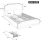 AMERLIFE King Size Bed Frame with 4 Storage Drawers and Headboard, Velvet Upholstered Platform Rivet Curved Adjustable Headboard/Strong Wooden Slats/Easy Assembly/Grey