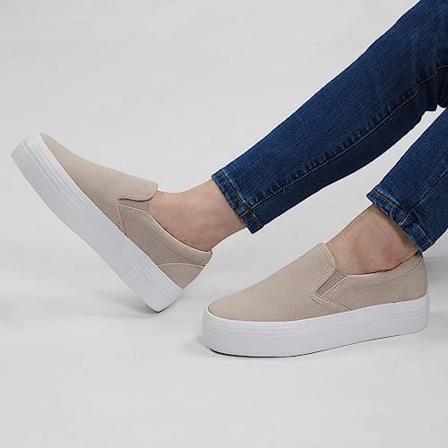 JABASIC Women Slip-on Platform Loafers Comfortable Casual Loafer Shoes, Goes with Any Outfit