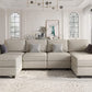 Belffin Modular Sectional Sofa with Reversible Chaises U Shaped Sectional Couch with Storage Seat Grey Adjustable Backrest and Armrest