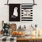 Artoid Mode Stripes Trick or Treat Ghost Halloween Kitchen Towels Dish Towels, 18 x 26 Inch Boo Holiday Drying Cloth Hand Towels for Cooking Baking Set of 2