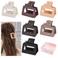 12 Pcs Rectangle Hair Clips, Hair Accessories for Women and Girls, Including 6 Pcs 4 Inch Large Claw Clips for Thick Hair and 6 Pcs 2 inch Small Hair Claw Clips for Thin Hair Set Matte Coating (Neutral)
