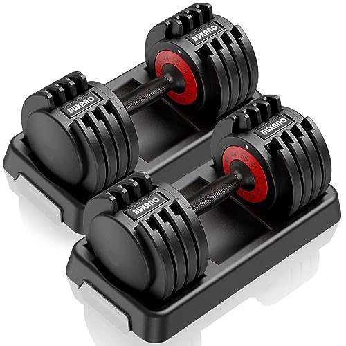 Adjustable Dumbbell 55LB 5 In 1 Single Dumbbells for Multiweight Options with Anti-Slip Metal Handle Ideal for Home Gym Workouts