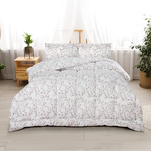 Utopia Bedding Queen Comforter Set (Vintage Floral) with 2 Pillow Shams - Bedding Comforter Sets - Brushed Microfiber Fabric Comforter - Soft and Comfortable - Machine Washable