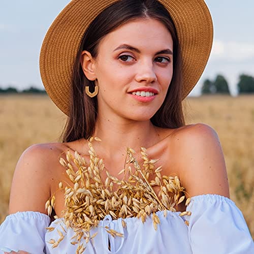 6 Pairs Rattan Earrings Straw Earrings Tassel Woven Bohemian Earring Handmade Wicker Braid Hoop Drop Earring For Women Girls (Charming Series)