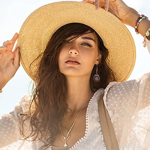 Bohemian Vintage Zinc Dangle Earrings Boho Retro Hollow Metal Dangle Drop Earrings for Women Girls (6pairs)