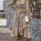 BTFBM Women Long Sleeve Wrap Maxi Dress V Neck Boho Floral High Waist Breathable Soft Flowing Ruffle 2023 Fall Dress