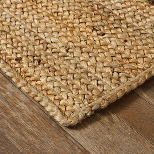 Signature Loom Handcrafted Farmhouse Jute Accent Rug (5 ft x 8 ft) - Soft & Comfortable Jute Area Rug - Natural Jute Rug